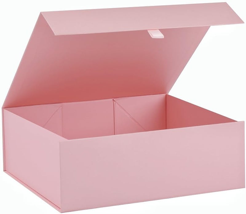 PLINJOY Pink Gift Box Large 13.5x11.8x4.7 Inches, Pink Gift Boxes for Presents with Magnetic Closure Lid, Luxury Gift Box Rectangle Collapsible Boxes for Gift Packaging - Image 1